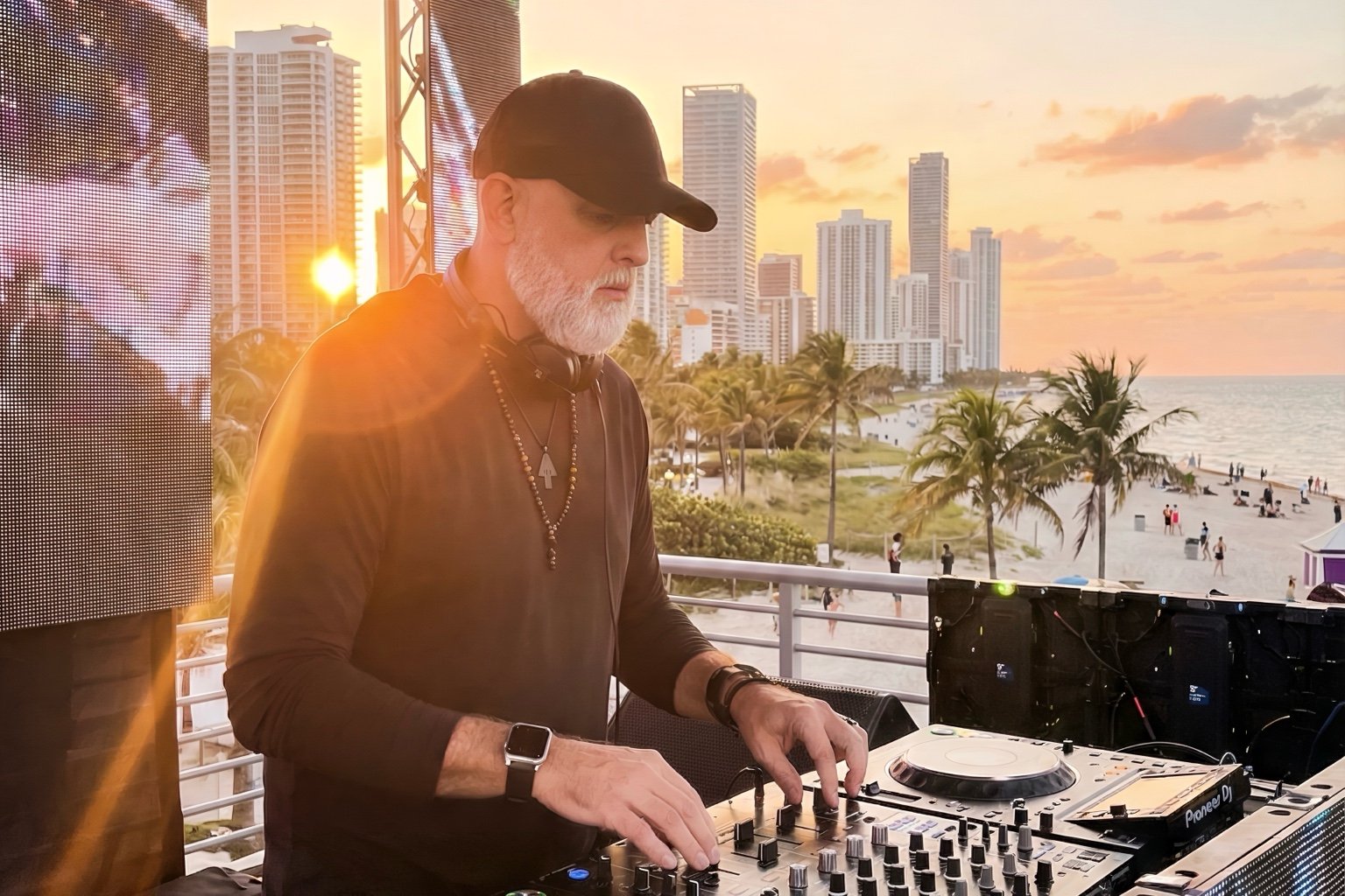 DJ at an outdoor set