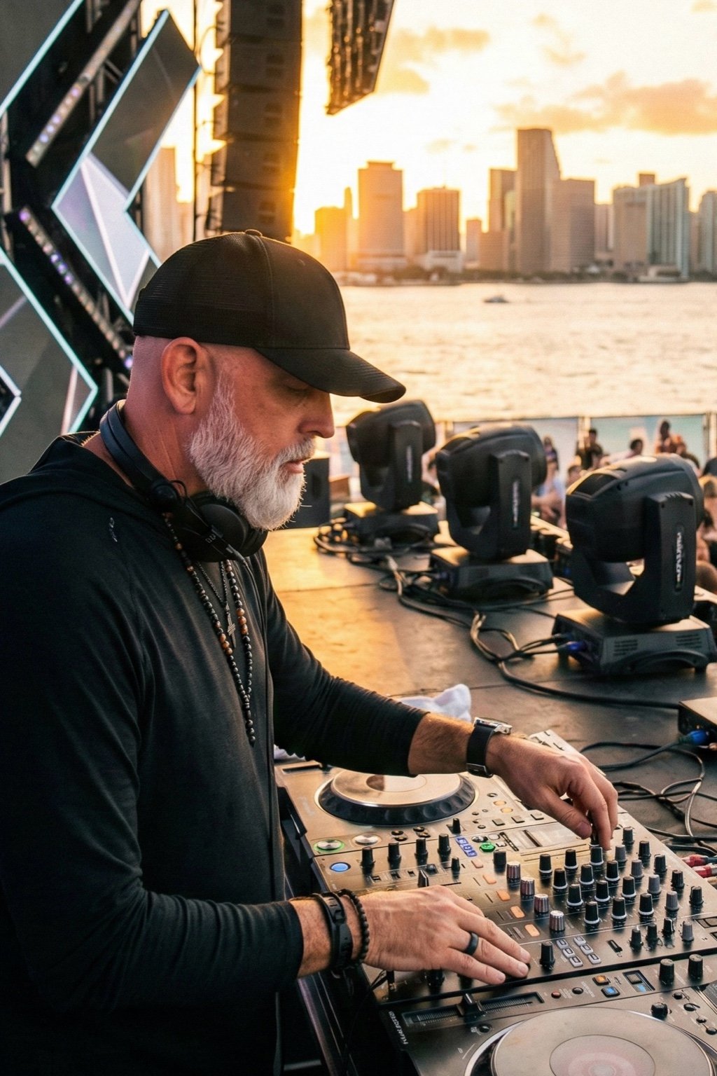 DJ at sunset